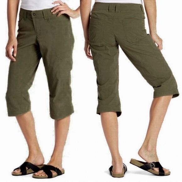 ARCTERYX Womens Cropped Cargo Capri Pants in Green Size 14 Outdoor Hiking - Picture 1 of 6